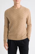 Nordstrom Cable Knit Cashmere Crewneck Sweater