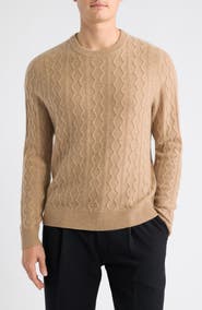 Nordstrom Cable Knit Cashmere Crewneck Sweater