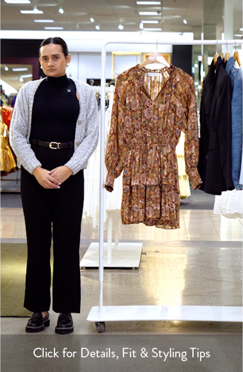 Alby Floral Long Sleeve Tiered Minidress, sales video thumbnail