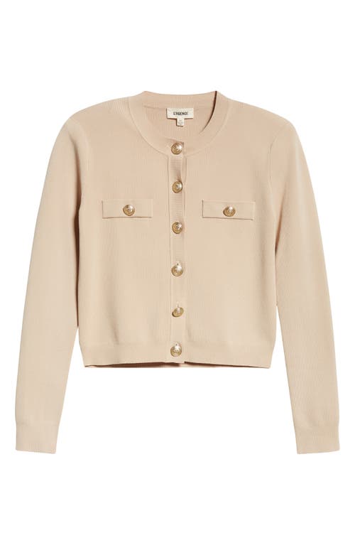 L Agence Toulouse Button-down Cardigan In Almond