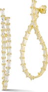CHLOE AND MADISON Baguette CZ Hoop Earrings