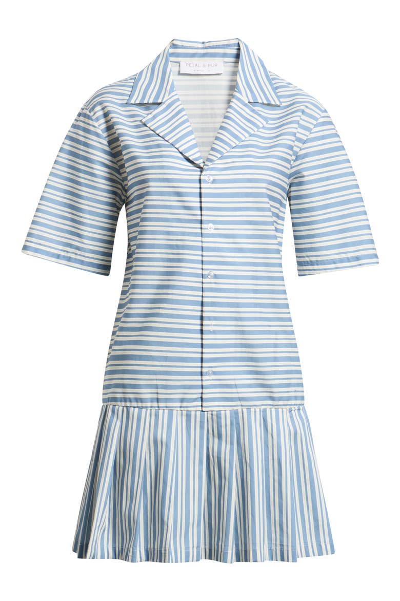 Fraser Stripe Drop Waist Minidress, Alternate, color, BLUE STRIPE