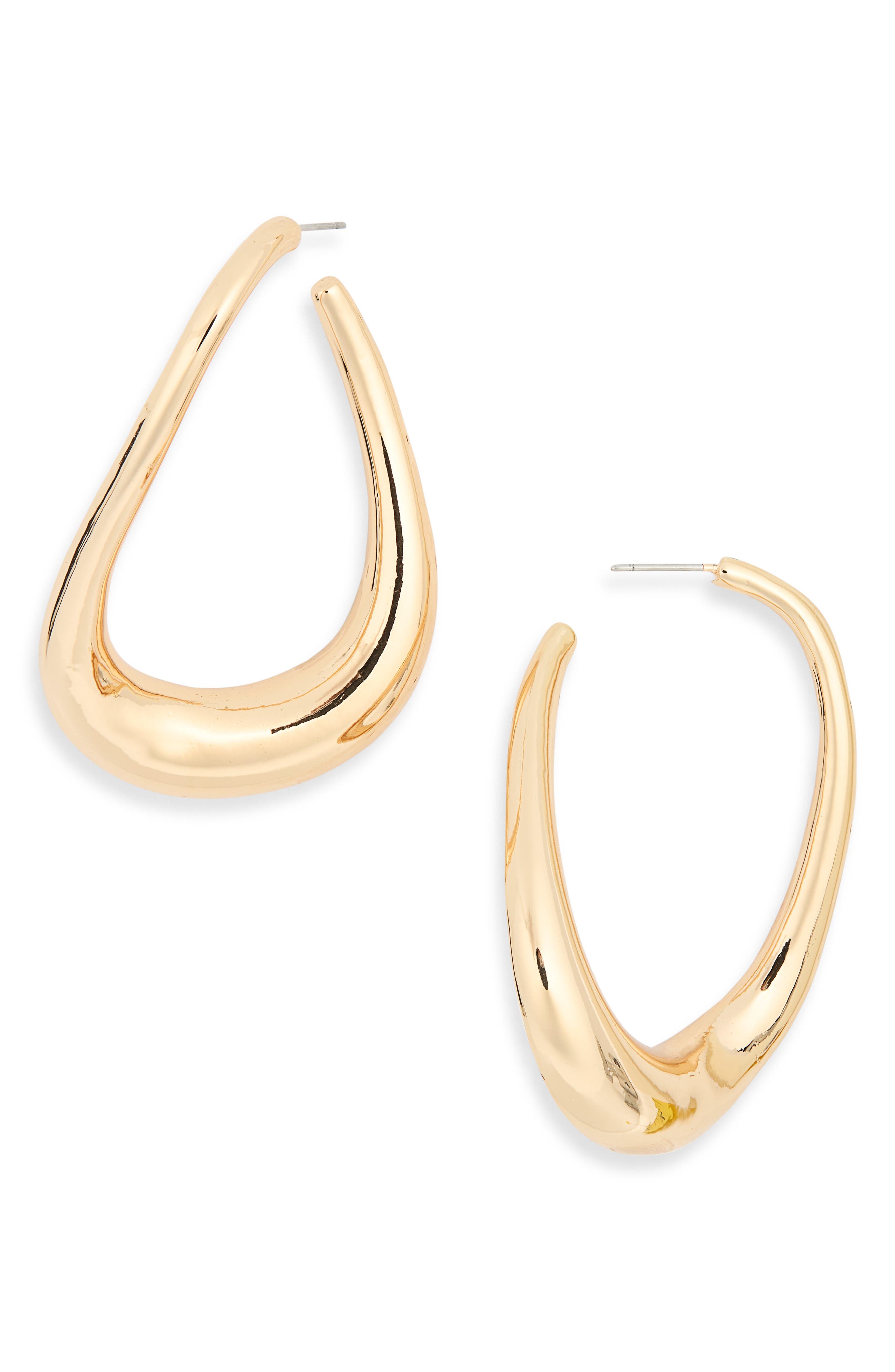Large Oblong Oval Hoops