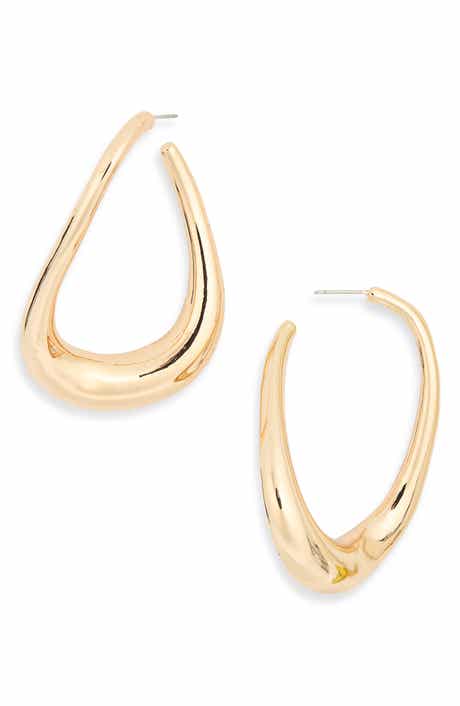 Large Oblong Oval Hoops