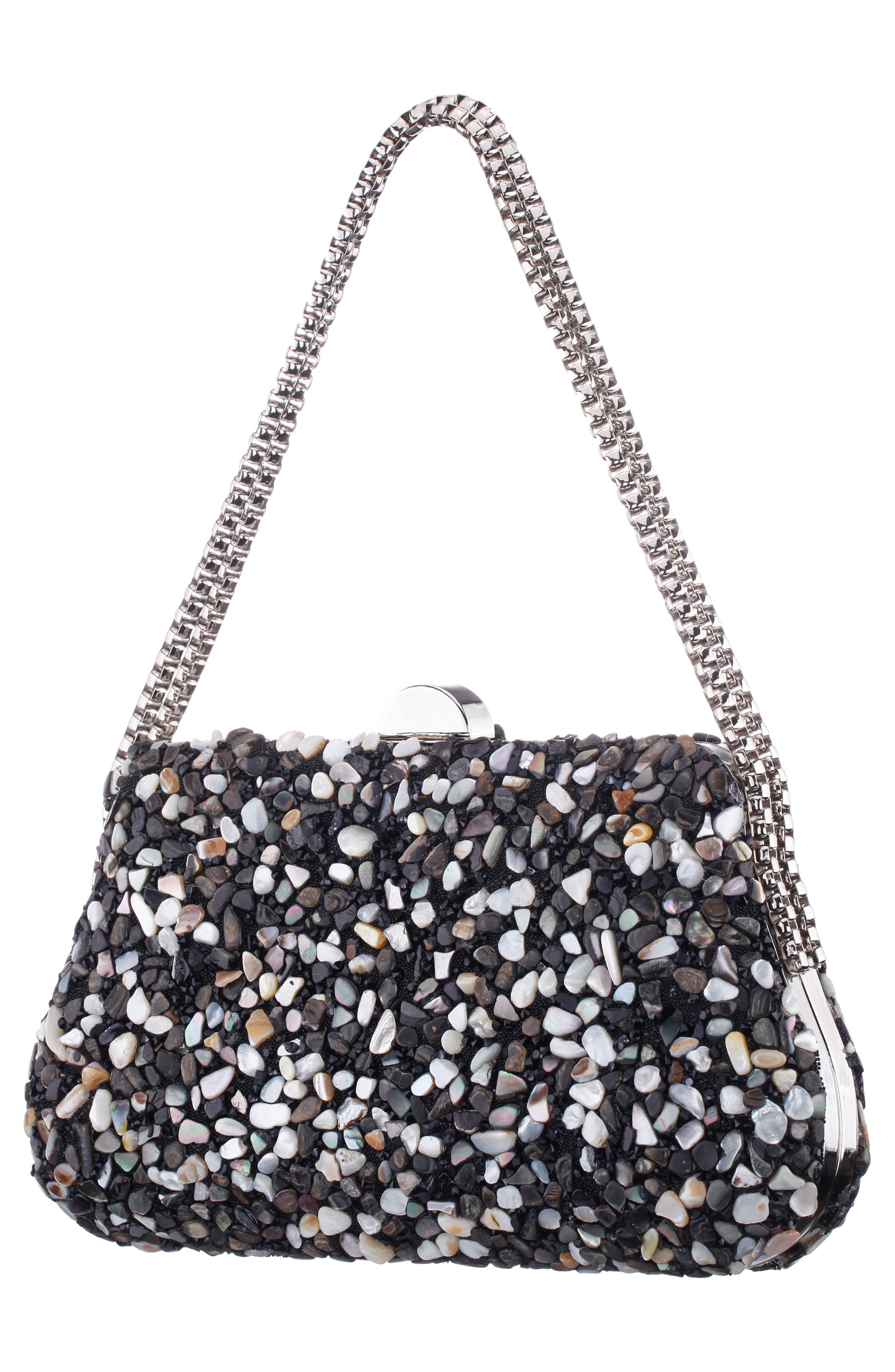 Nina Cheer Embellished Clutch, Alternate, color, Black Multi