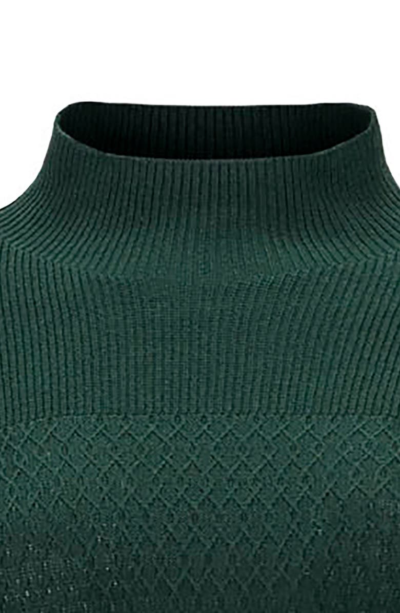 Hope & Henry Organic Mock Neck Bodice Stitch Sweater Dress, Alternate, color, Deep Green
