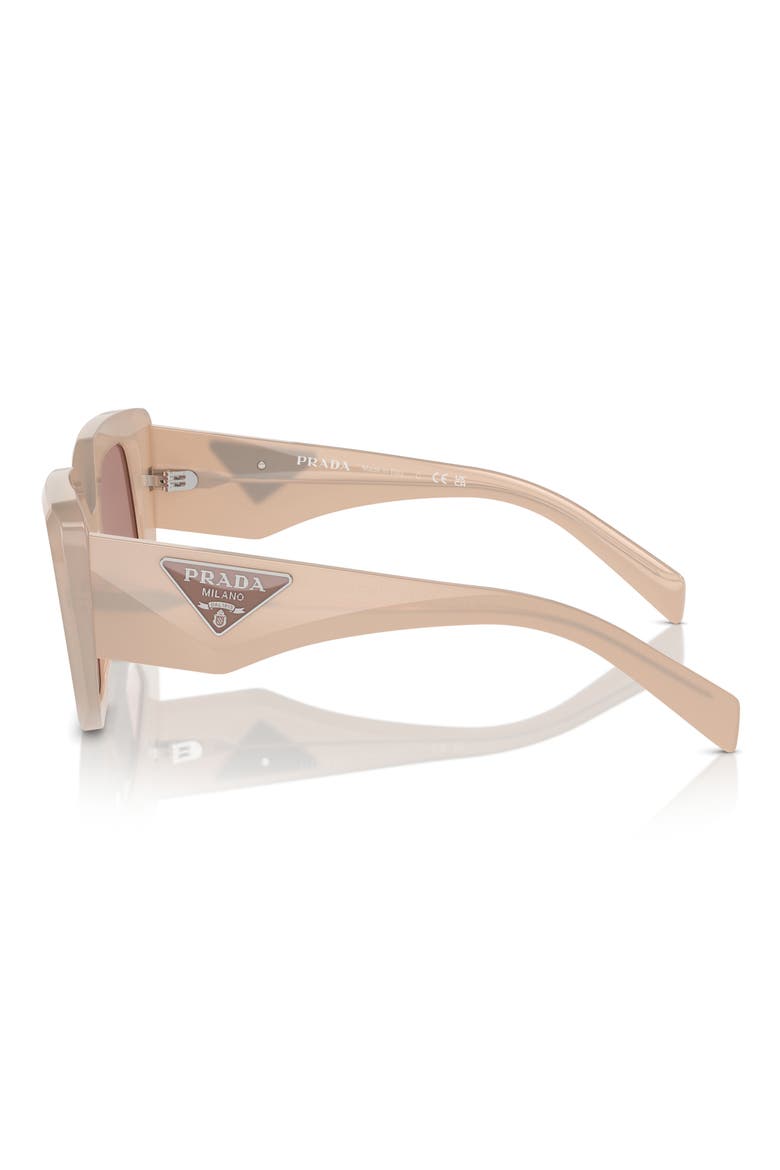 50mm Geometric Sunglasses, Alternate, color, LITE BROWN