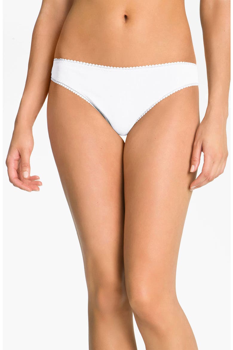 Cabana Stretch Cotton Thong, Main, color, WHITE