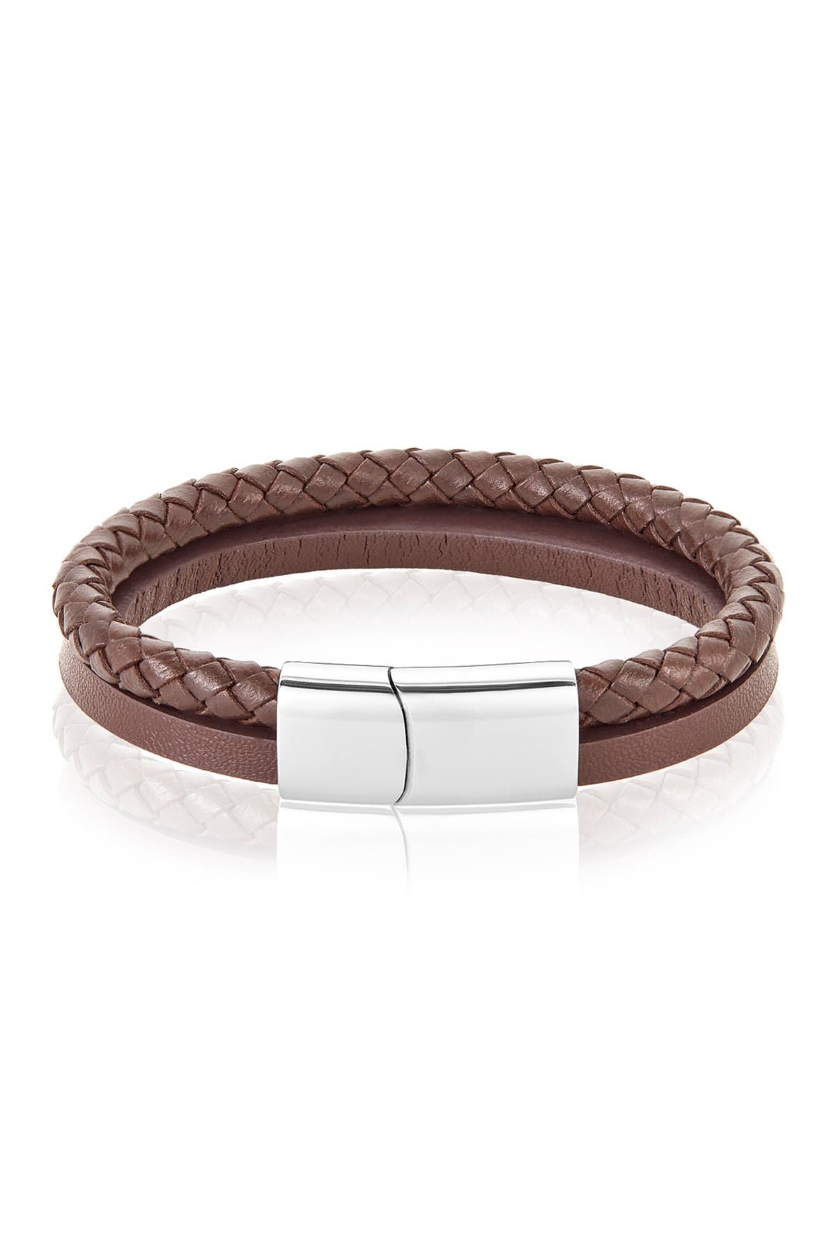Adornia Leather Braided Combo Bracelet