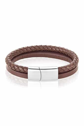 Adornia Leather Braided Combo Bracelet
