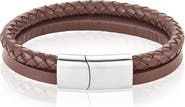 Adornia Leather Braided Combo Bracelet