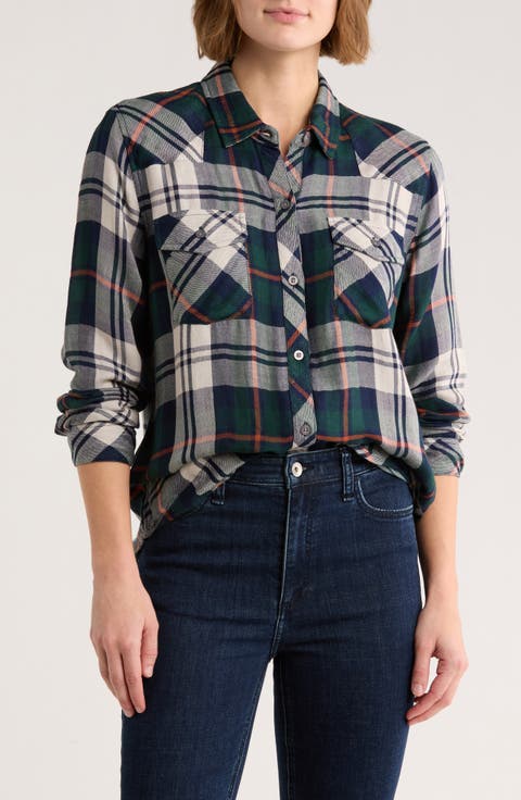 Kendra Plaid Button-Up Shirt