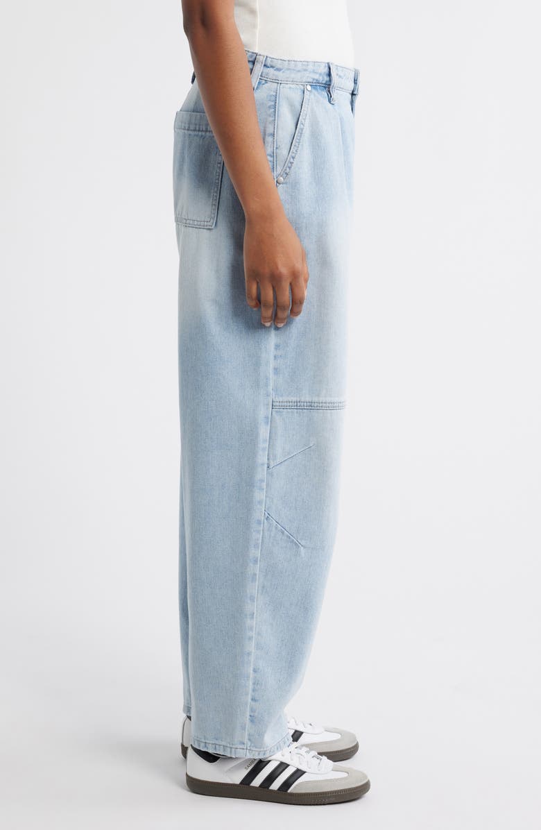 PTCL Pleated Barrel Leg Jeans, Alternate, color, Indigo