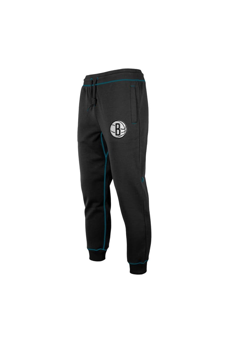 Men's New Era Black Brooklyn Nets 2023/24 City Edition Embroidery Elite Pack Jogger Pants, Alternate, color, Black