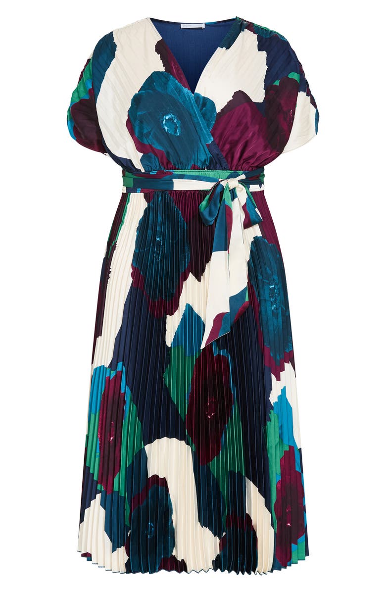 City Chic Hailey Abstract Print Maxi Dress, Alternate, color, Abstract Floral