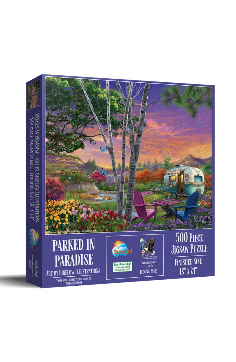 Sunsout Parked in Paradise 500 piece Jigsaw Puzzle for Adults, Main, color, Multicolor