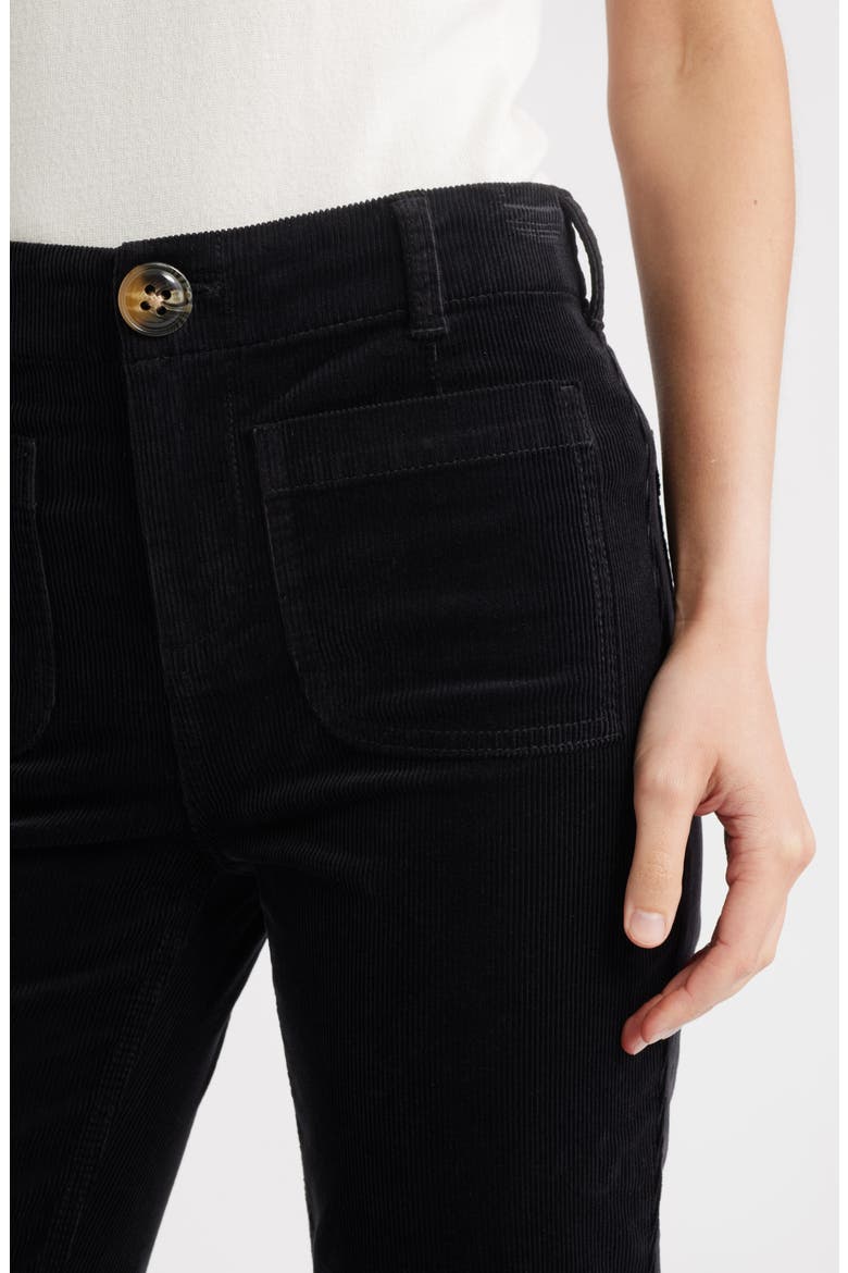 Soho Patch Pocket Straight Leg Corduroy Pants, Alternate, color, BLACK