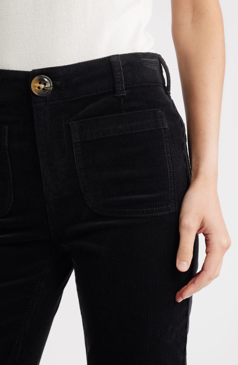 CITY BLUES Soho Patch Pocket Straight Leg Corduroy Pants, Alternate, color, Black