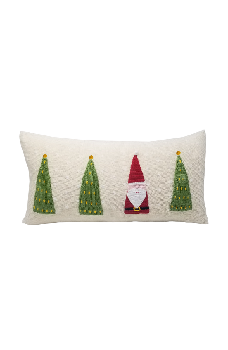 Melange Collection Santa Forest Lumbar Pillow, Main, color, Ivory