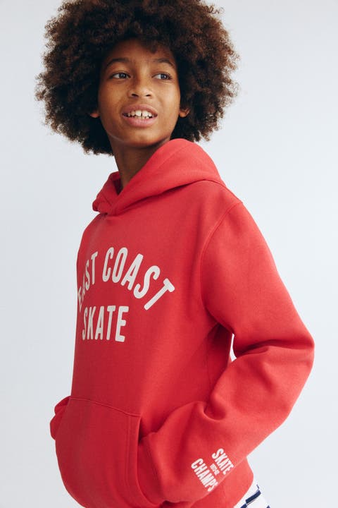 Print-motif Brushed-inside Hoodie