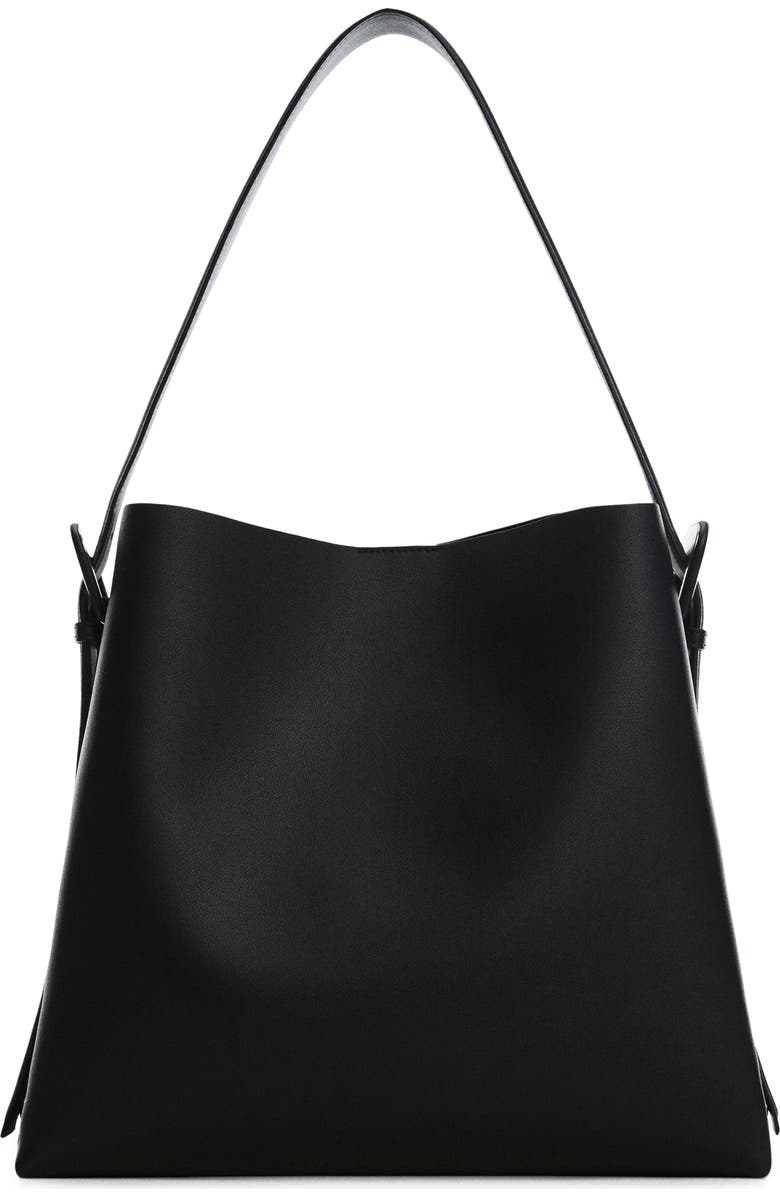 MANGO Buckle Detail Faux Leather Shopper Bag, Main, color,