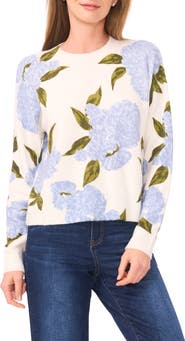 CeCe Floral Pullover Sweater