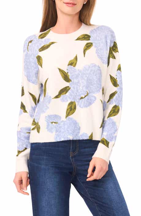 CeCe Floral Pullover Sweater