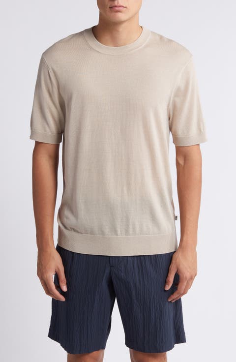 Harold 6584 Short Sleeve Wool Blend Crewneck Sweater