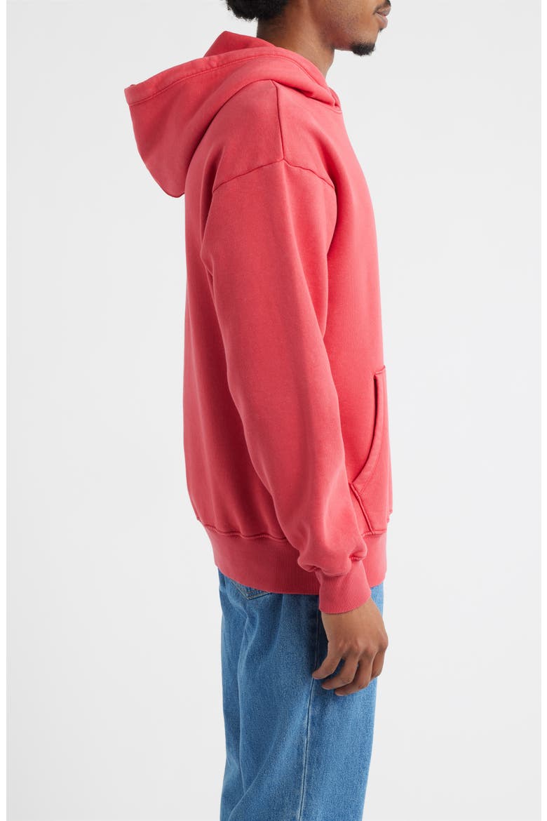 Washed Fleece Hoodie, Alternate, color, RED BEAUTY