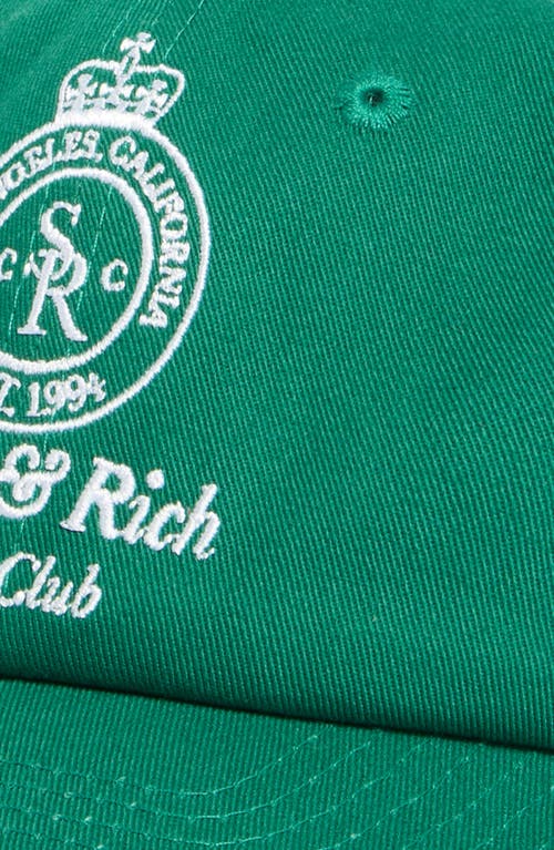 Sporty And Rich Crown Tennis Embroidered-logo Baseball Cap In Green