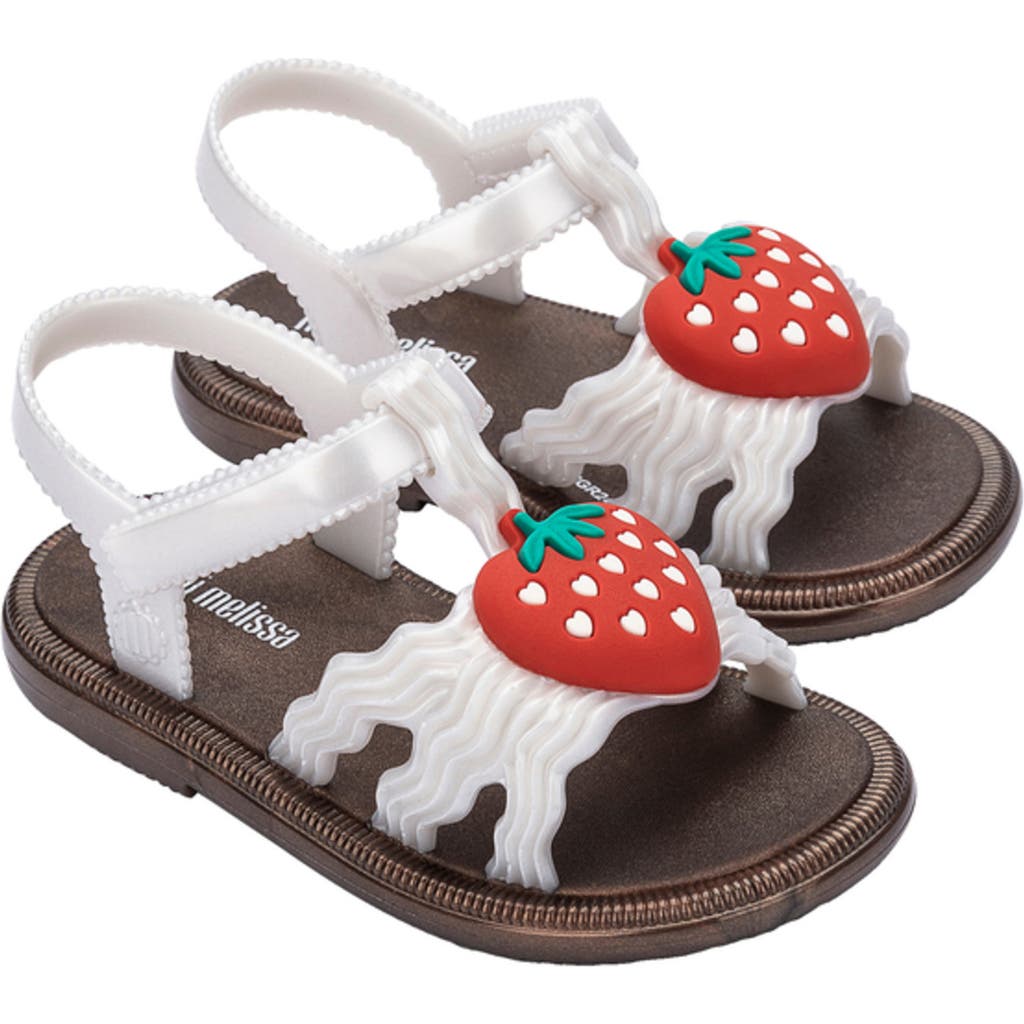 Mini Melissa Girls' Hip Sandals - Toddler, Little Kid In Bronze/pearl White