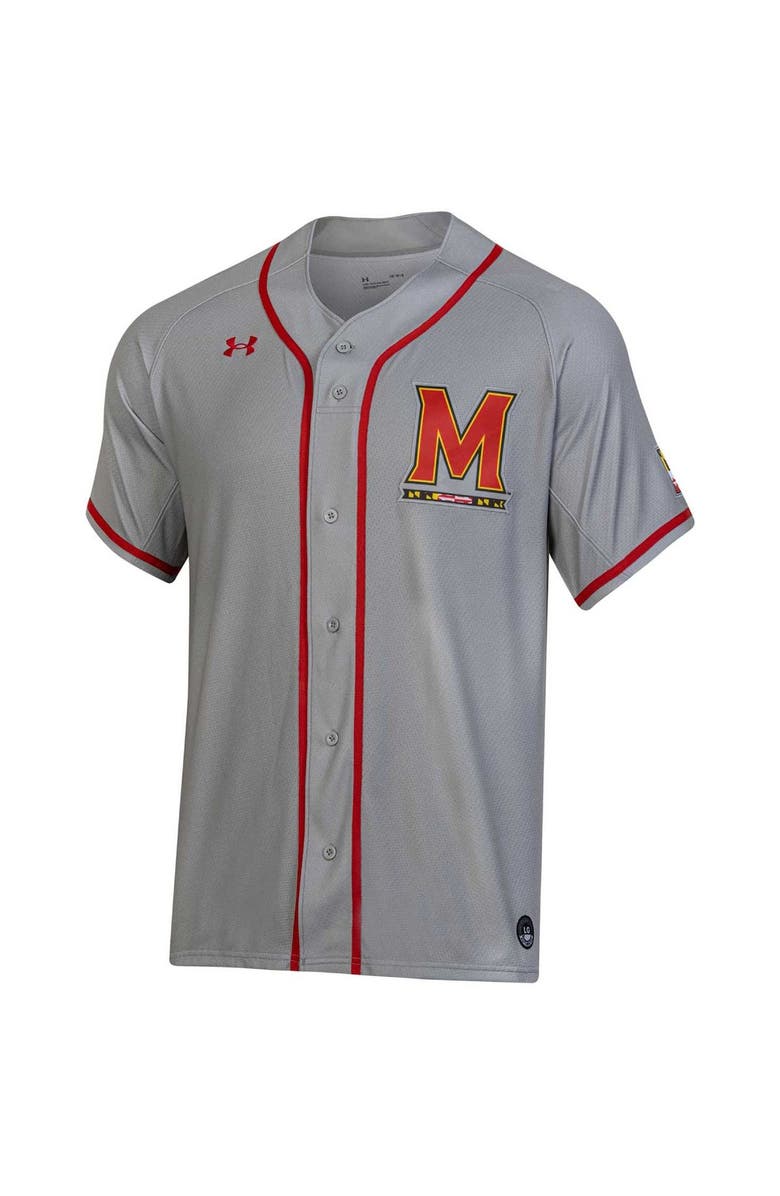 Under Armour Men's Under Armour Gray Maryland Terrapins Replica Baseball Jersey, Alternate, color, Gray