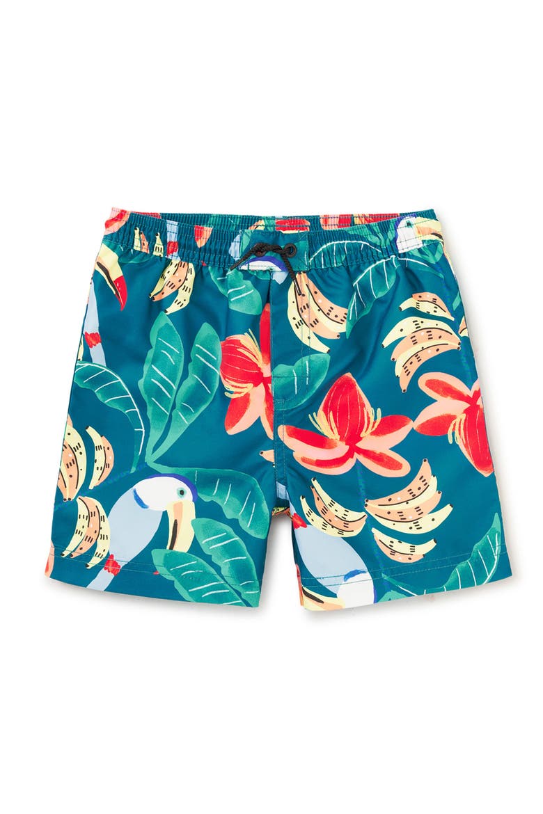 Mid-Length Swim Trunks, Main, color, Toucan Banana Tree