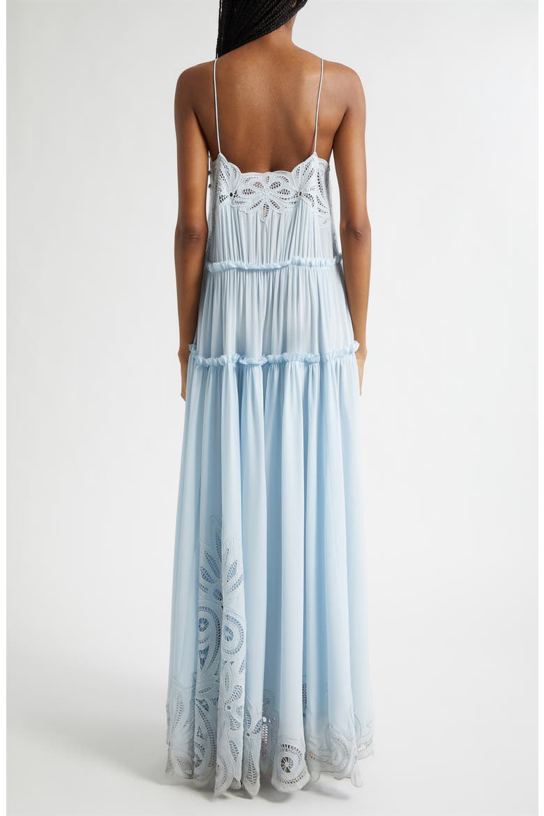 Filippa Silk & Lace Gown, Alternate, color, ADRIATIC