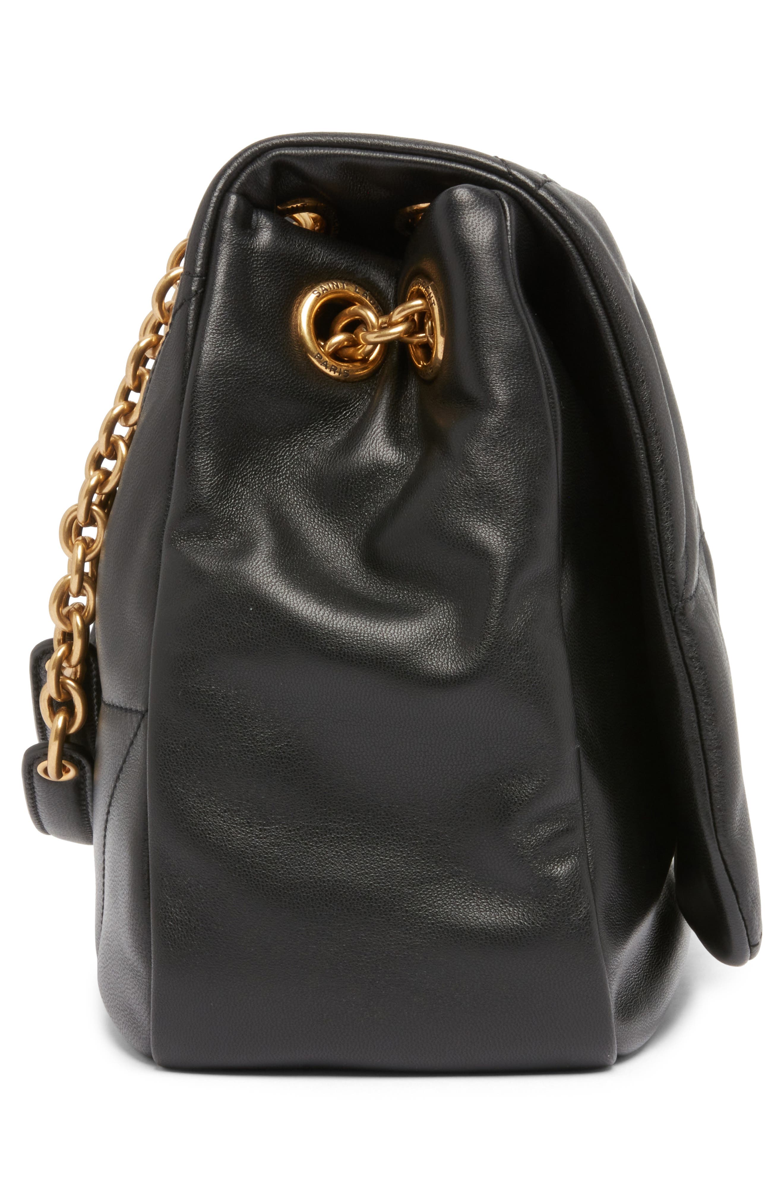 Saint Laurent Medium Jamie 4.3 Carré Rive Gauche Quilted Shoulder Bag, Alternate, color, Noir