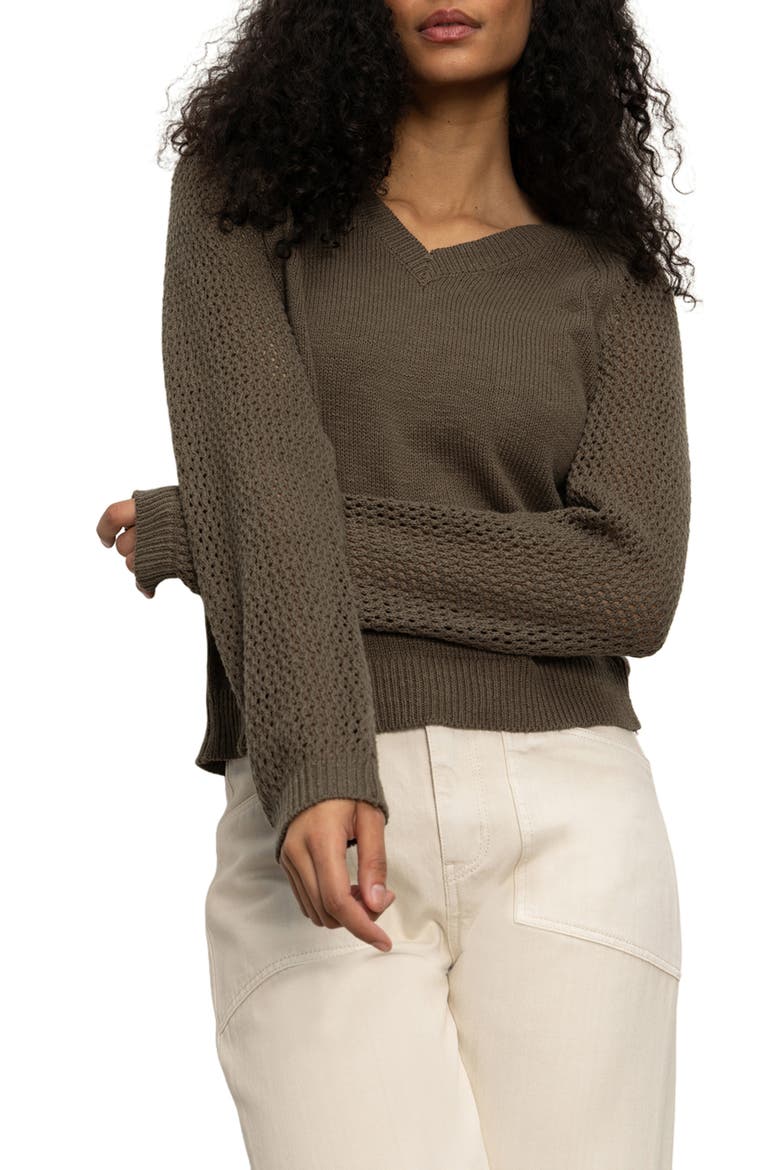 Perfect Time Cotton Sweater, Alternate, color, KALAMATA