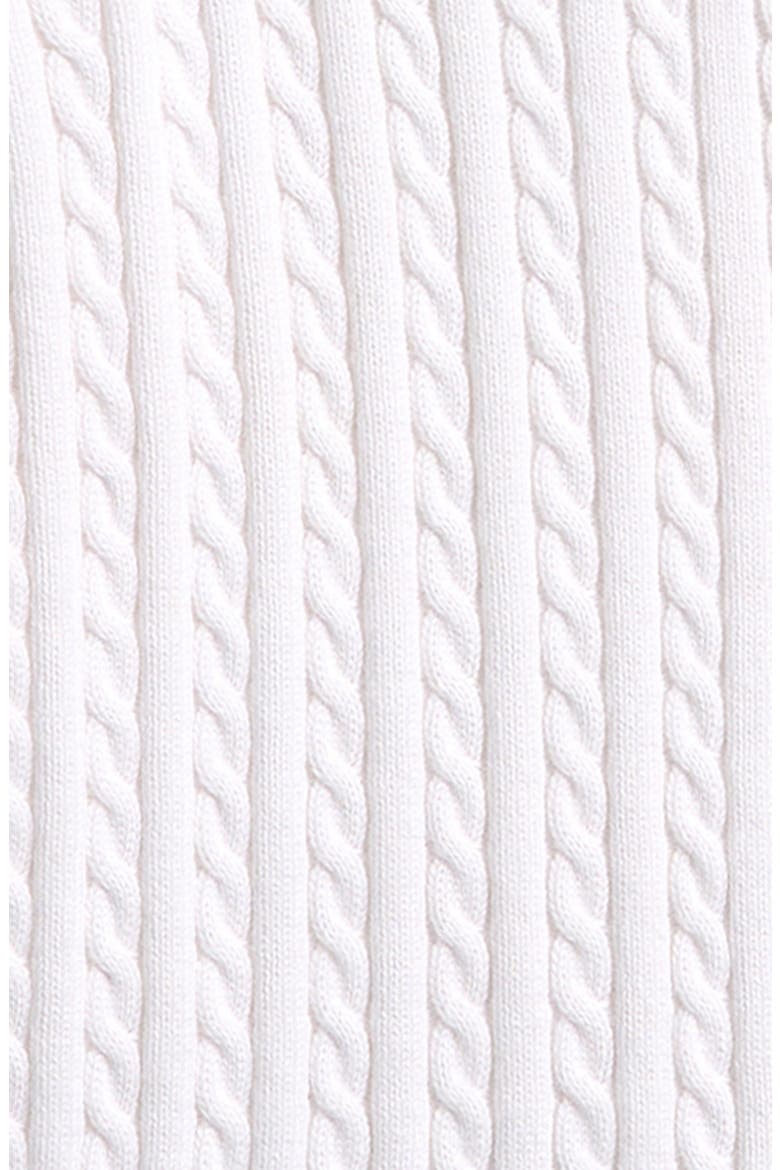Kids' US Open Embroidered Cable Cotton Cardigan, Alternate, color, CERAMIC WHITE