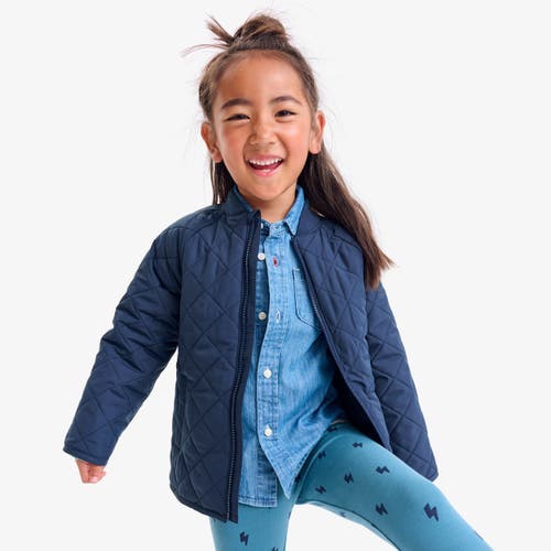 Primary Kids Quilted Lightweight Puffer Jacket In Navy