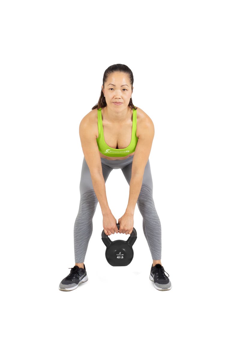 ProsourceFit Vinyl Coated Iron Kettlebell, Alternate, color, 45 Lb