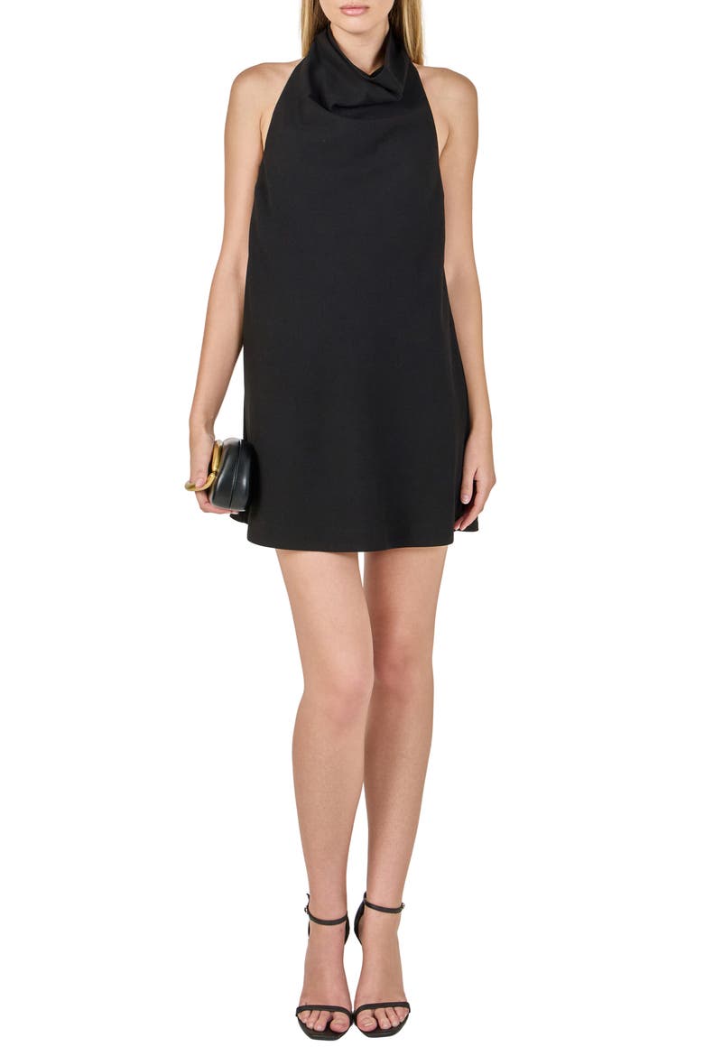 Halter Minidress, Main, color, BLACK