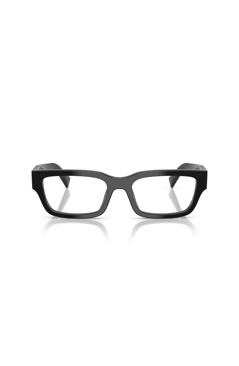 Prada 55mm Rectangle optical glasses, Alternate, color, Black