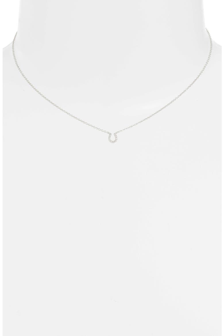 Diamond Mini Horseshoe Choker Necklace, Alternate, color, WHITE GOLD/ DIAMOND
