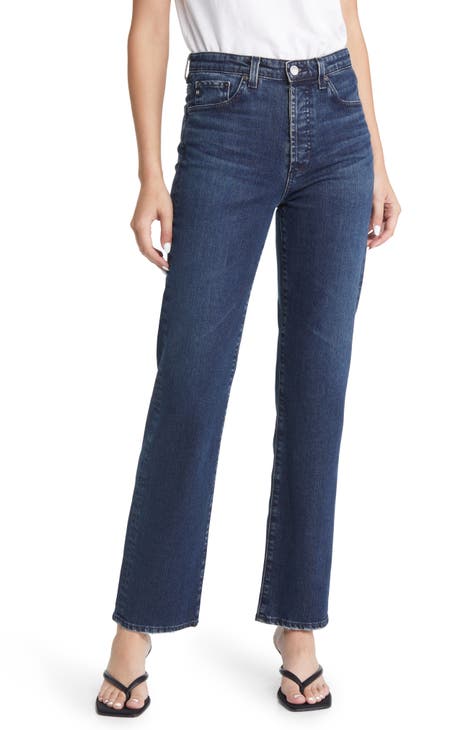 Alexxis High Waist Straight Leg Jeans (Arabian Sea) (Nordstrom Exclusive)