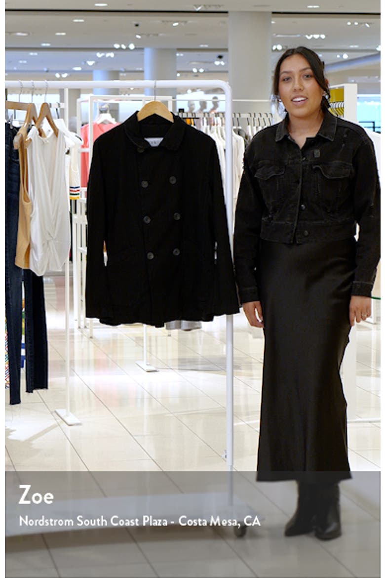 Double Breasted Cotton Blend Peacoat video