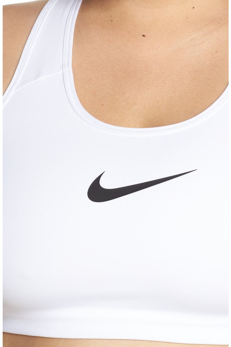 Dry Swoosh Bold Sports Bra, Alternate, color, WHITE/ BLACK