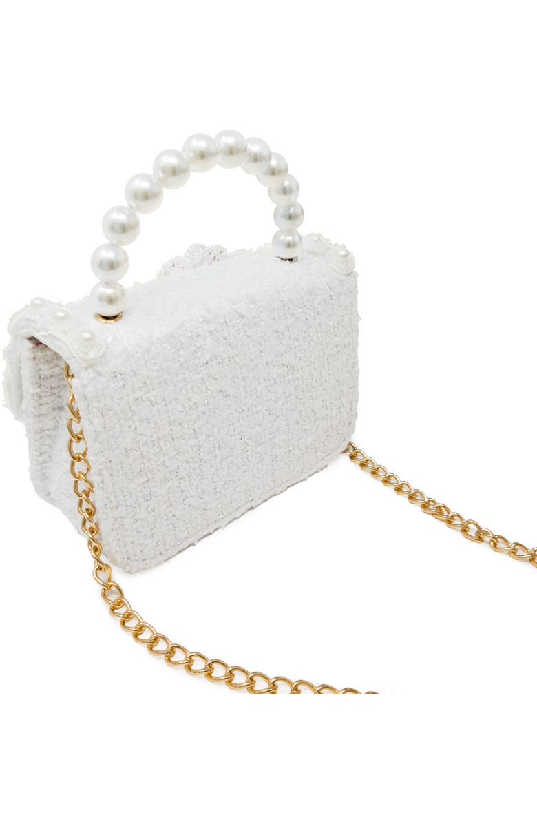 Puttisu Royal Camellia Pearl Tweed Handbag, Alternate, color, Ivory Pearl