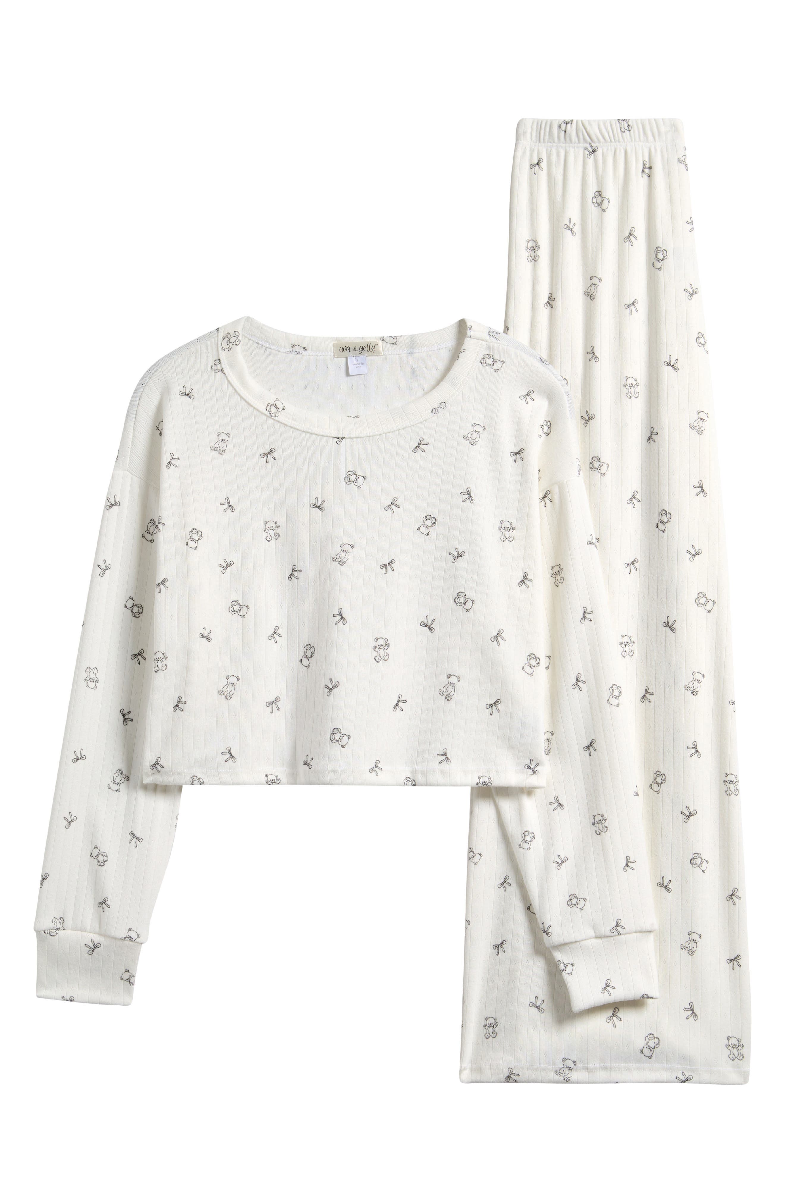 Ava &amp; Yelly Kids&#39; Fitted Long Sleeve Top &amp; Lounge Pants Set