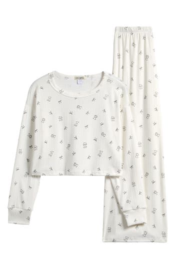 Ava & Yelly Kids' Fitted Long Sleeve Top & Leggings Set In Multi