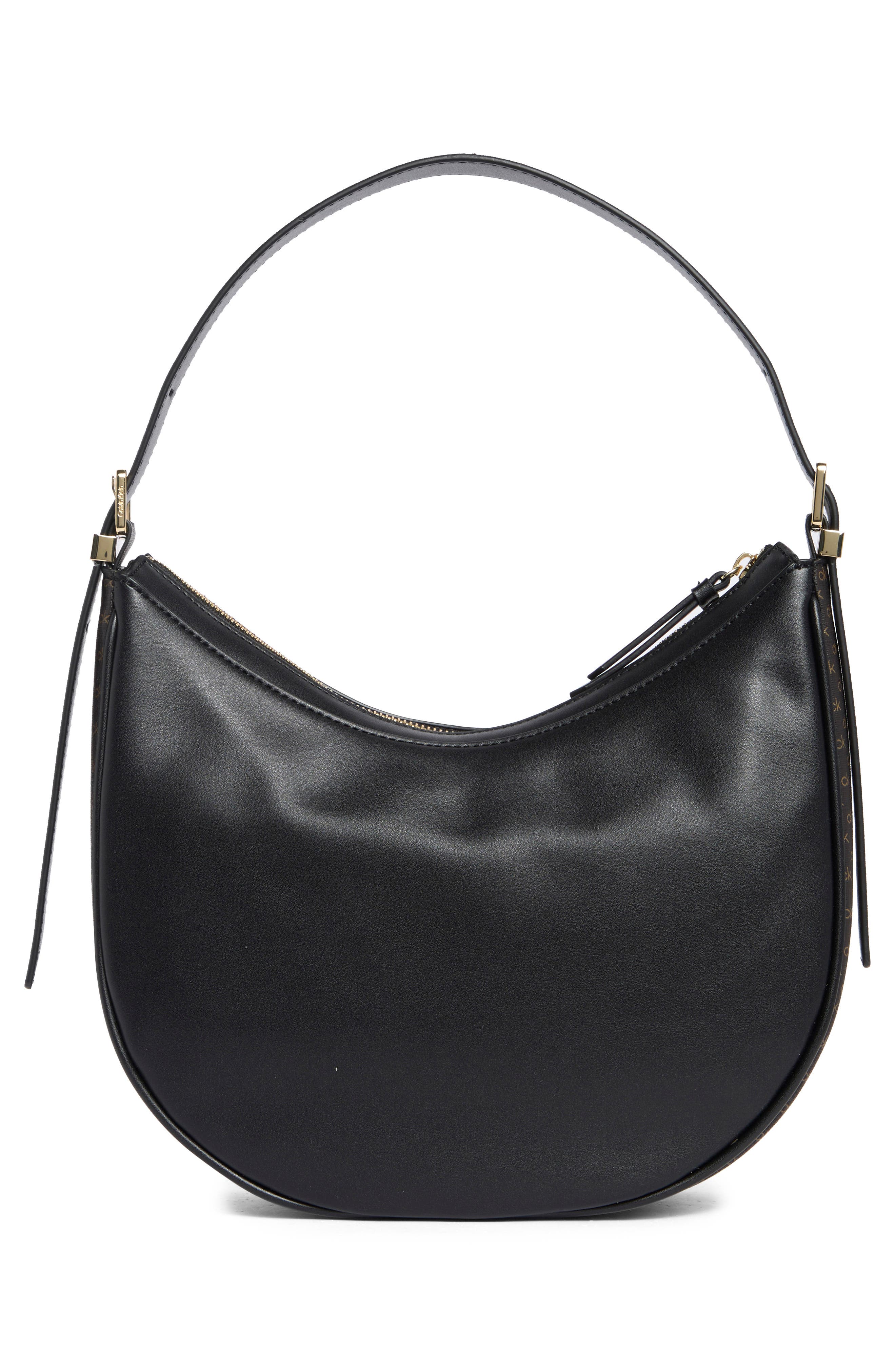 Calvin Klein Liliana Faux Leather Hobo Bag, Alternate, color, Brown/ Khaki/ Black