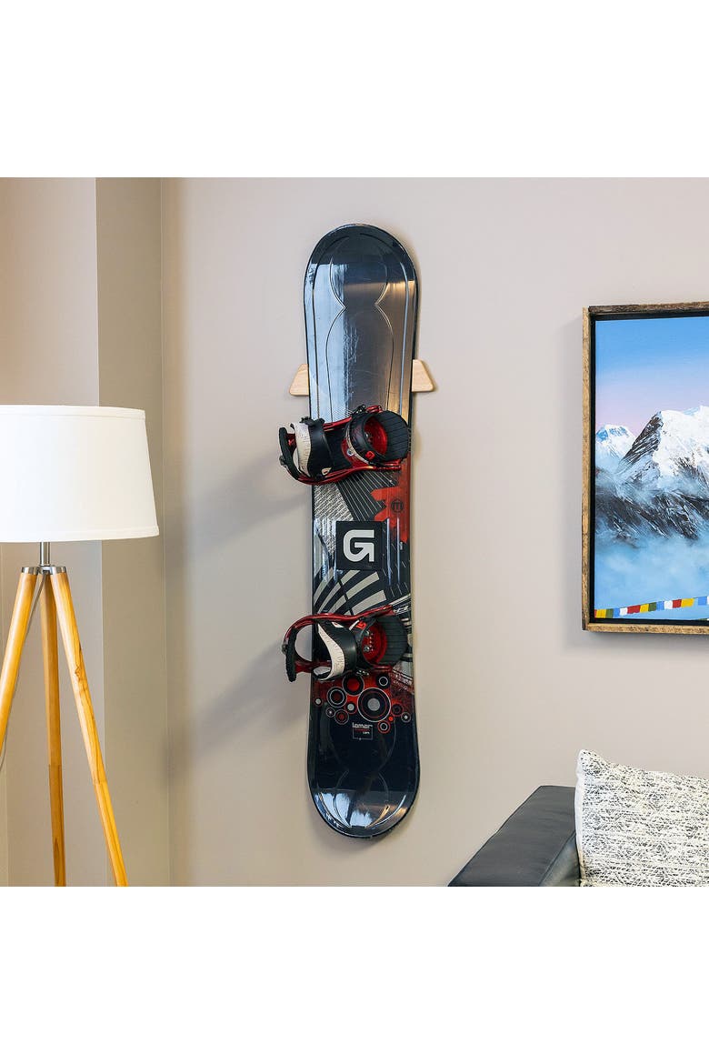Taos Snowboard Storage - Minimalist Wood Display Rack, Alternate, color, Light Wood